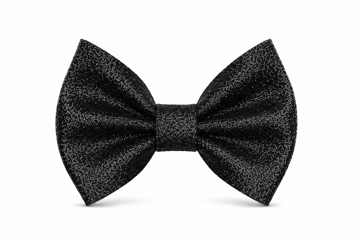 black glitter bow
