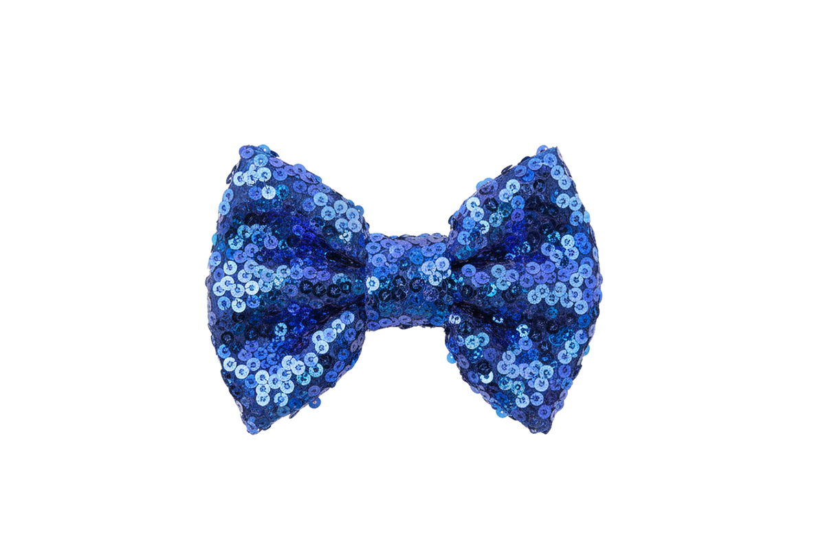 Blue Sequin Bow