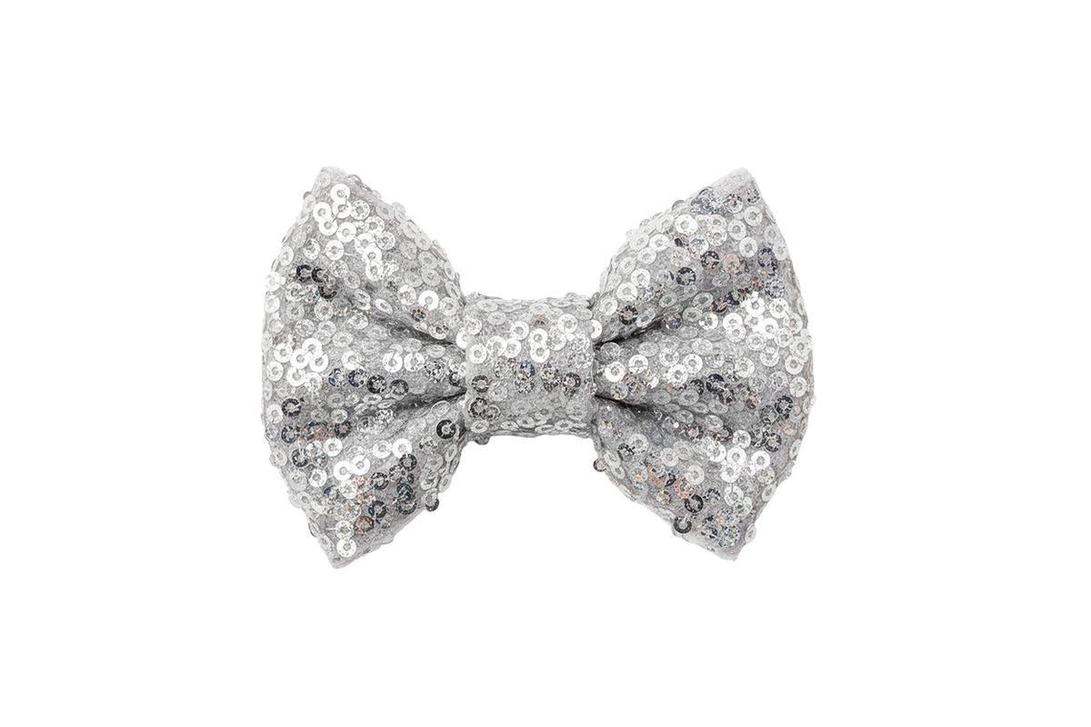 Silver Sequin Bow